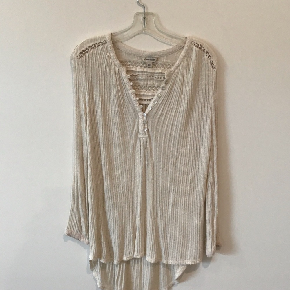 Lucky Brand Ivory Knit Blouse